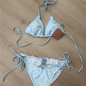 Shade & Shore White Bikini with Light Blue Trim